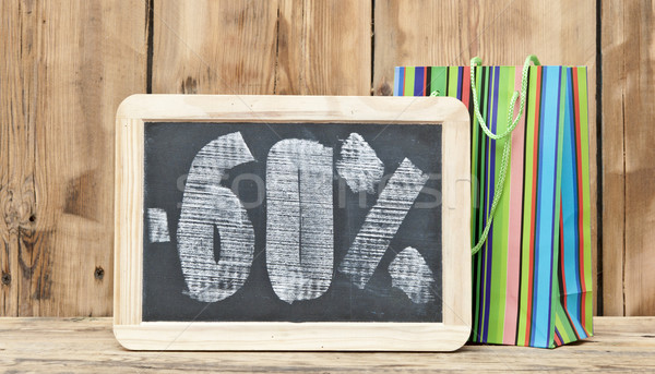 Zestig procent korting geschreven Blackboard kleurrijk Stockfoto © inxti
