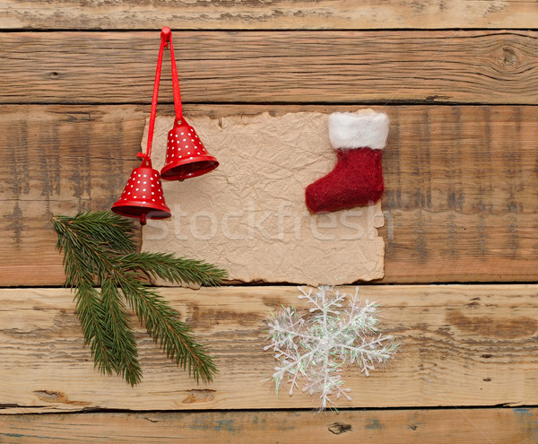 Weihnachten Dekoration Holz Wand Holz Jahrgang Stock foto © inxti