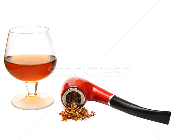 Pipe and cognac glass  Stock photo © inxti