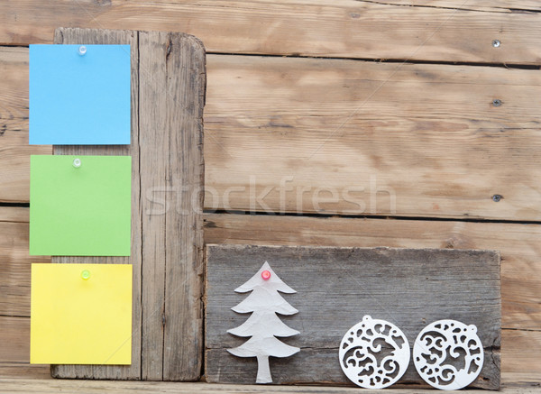Farbenreich Erinnerung stellt fest angebracht alten Holz Stock foto © inxti