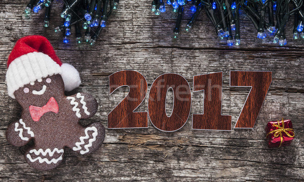 gingerbread cookies Christmas wooden table Stock photo © inxti