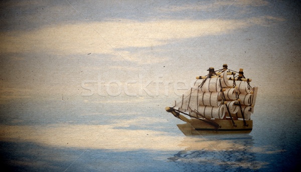 Vintage view of a sailing ship  Stock photo © inxti