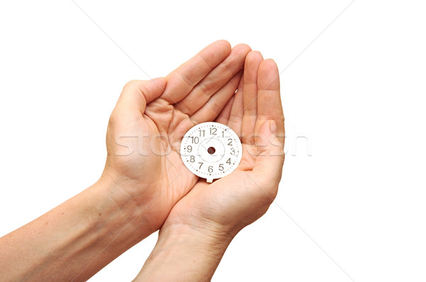clock with hands on white background showing save the time conce Stock photo © inxti