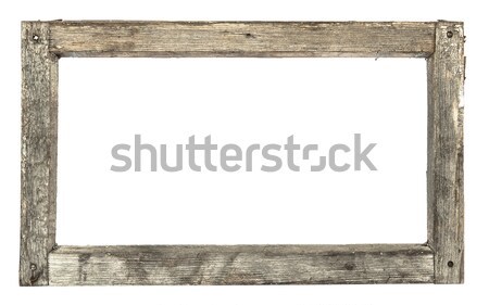 öreg fából készült ablakkeret izolált fehér építkezés Stock fotó © inxti