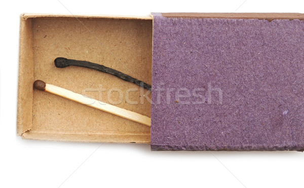 Matchbox and burnt match isolated on white background Stock photo © inxti