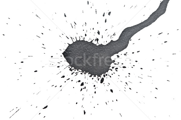Black ink splashes and splatters on white background  Stock photo © inxti
