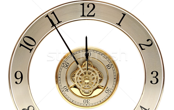 Közelkép arany óra sebességváltó fehér technológia Stock fotó © inxti