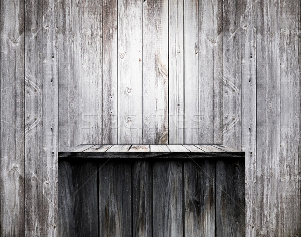 Vuota legno shelf vecchio muro ufficio Foto d'archivio © inxti