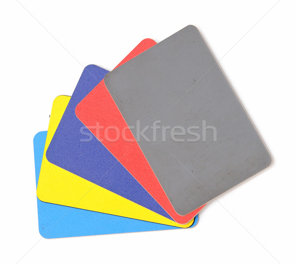 Csoport üres névjegyek biztonság szín műanyag Stock fotó © inxti