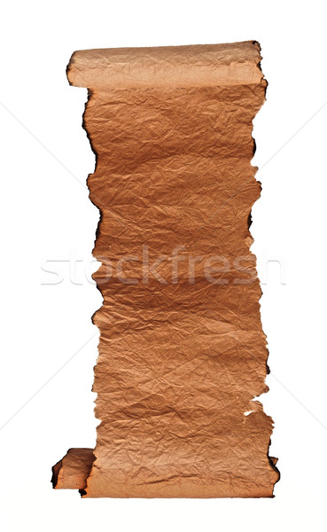 Stock photo: Antique paper scroll on white background