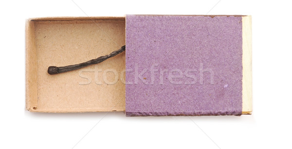 Matchbox and burnt match isolated on white background Stock photo © inxti