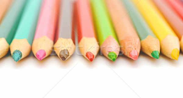 Stock photo: colorful pencils closeup 