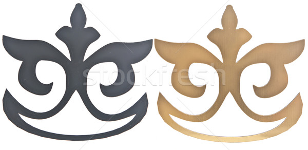 golden and black collection of carved decorative elements Stock photo © inxti