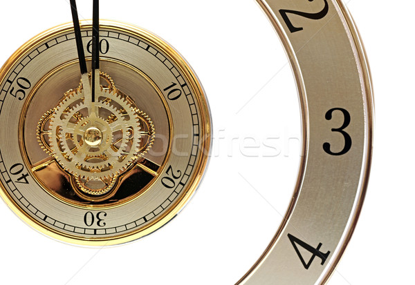 closeup golden clock with gears Stock photo © inxti