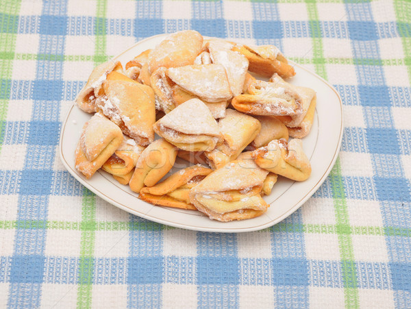 Foto stock: Casero · requesón · cookies · manzana · atasco · blanco