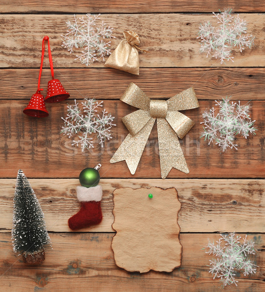 Foto d'archivio: Natale · decorazione · legno · muro · carta · legno