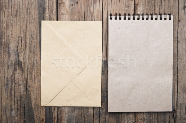 Stockfoto: Bruin · nota · boek · envelop · grunge · hout