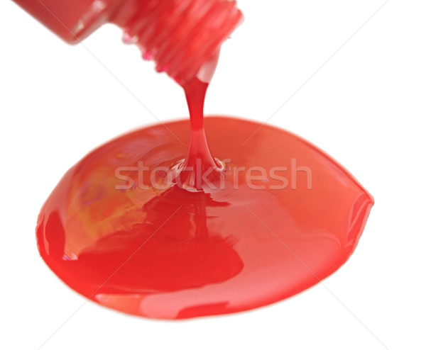 close up of red drops of nail polish on white background  Stock photo © inxti