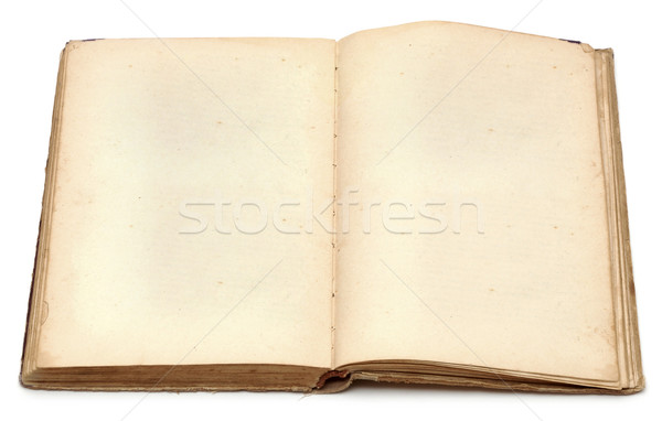 an old book with blank yellow stained pages Stock photo © inxti