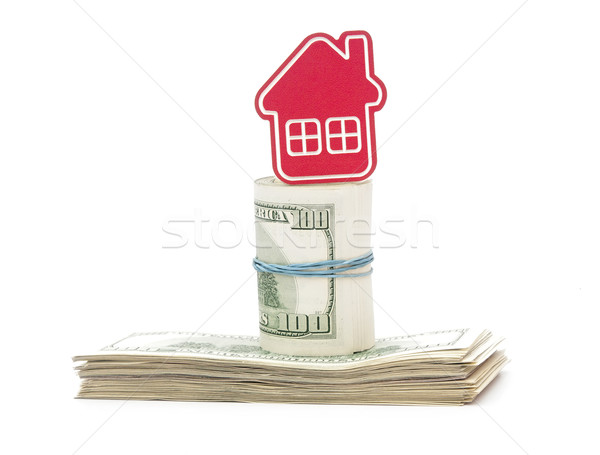 red home sign on hundred dollar bills. Real Estate business Conc Stock photo © inxti