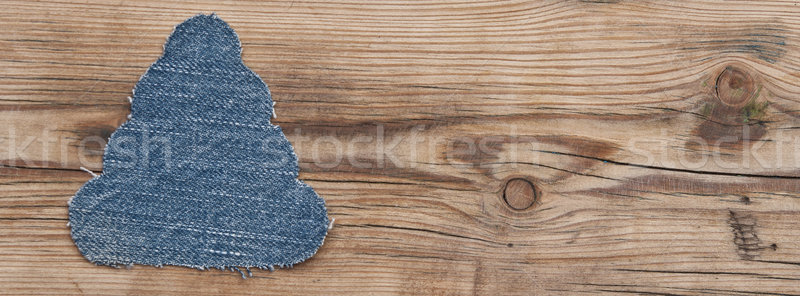 christmas background: jeans texture with shape Christmas tree. Stock photo © inxti
