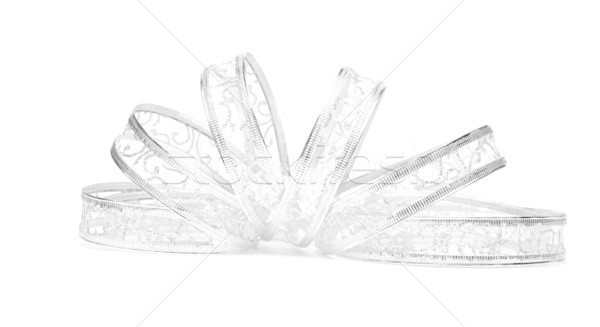 silver ribbon serpentine on a white background Stock photo © inxti
