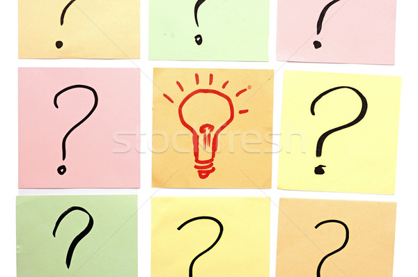 Many questions with one lightbulb  Stock photo © inxti