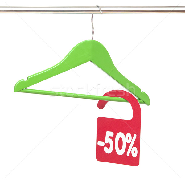 Kleerhanger korting tag winkel ticket marketing Stockfoto © inxti