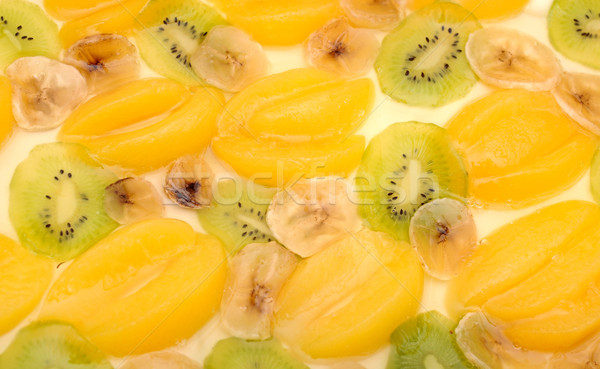 Fraîches abricot gâteau banane kiwi plaque [[stock_photo]] © inxti