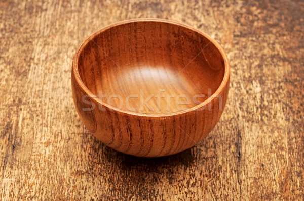 Holz Schüssel leer Küchengerät Essen Holz Stock foto © inxti