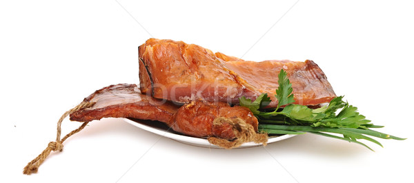 smoked fish on a white background Stock photo © inxti