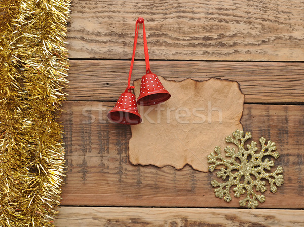Foto d'archivio: Natale · decorazione · vecchia · carta · legno · muro · albero