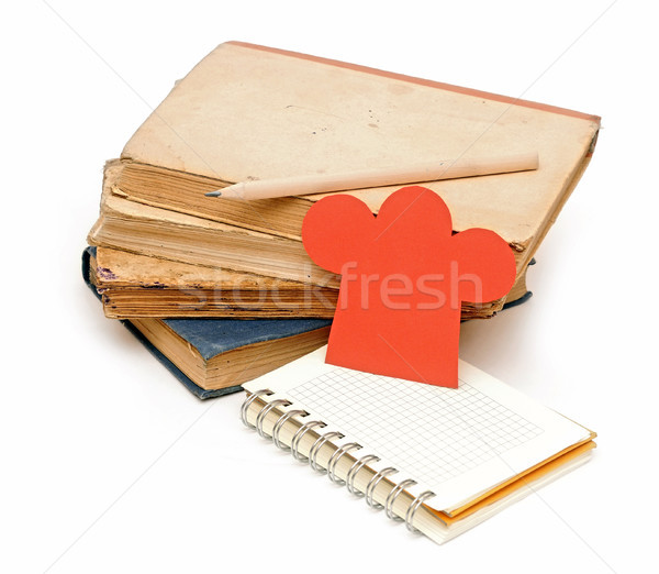 Papír forma szakács sapka boglya könyvek receptek Stock fotó © inxti