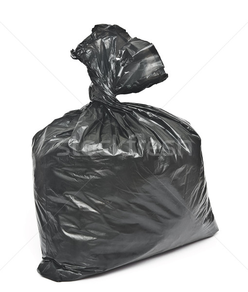 Stock photo: close up of a garbage bag on white background