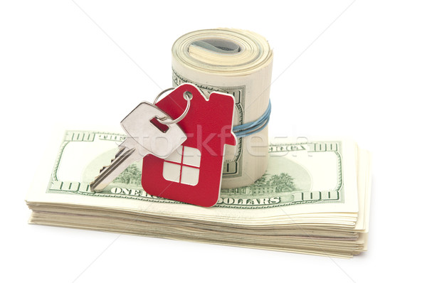 Stock foto: Haus · Schlüssel · hundert · Dollar · Banknoten · Business