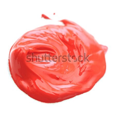 close up of red paint drop on white background Stock photo © inxti