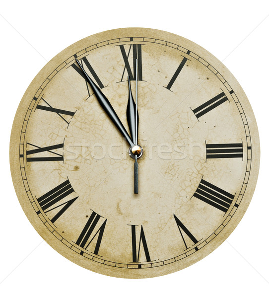 Old Clock Isolated on white . old vintage clock face  Stock photo © inxti