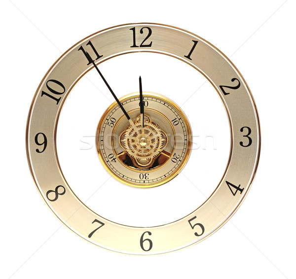 closeup golden clock with gears Stock photo © inxti