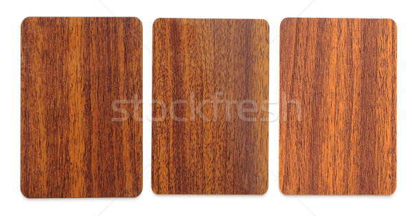 collection of wooden plastic card blanks on white background Stock photo © inxti