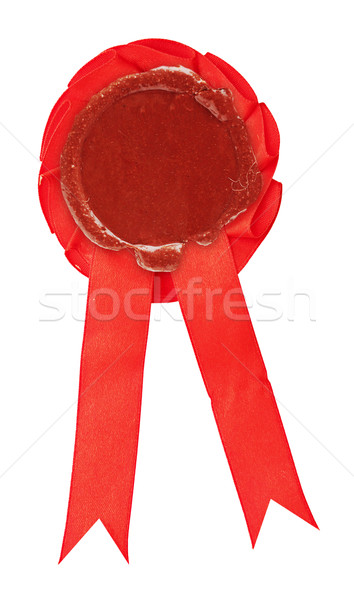 Stock photo: sealing wax with ribbons. isolated on white 