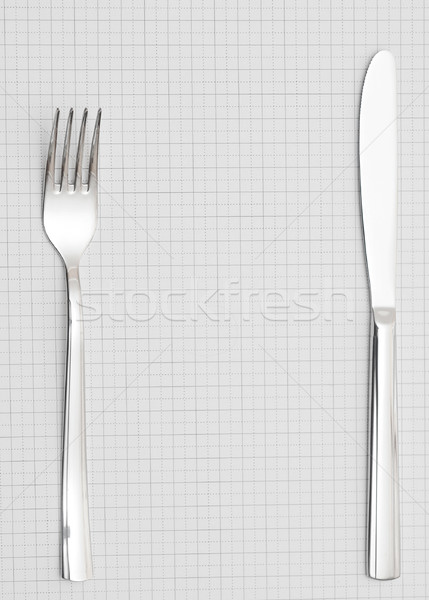 Flatware on white background. Fork and knife Stock photo © inxti