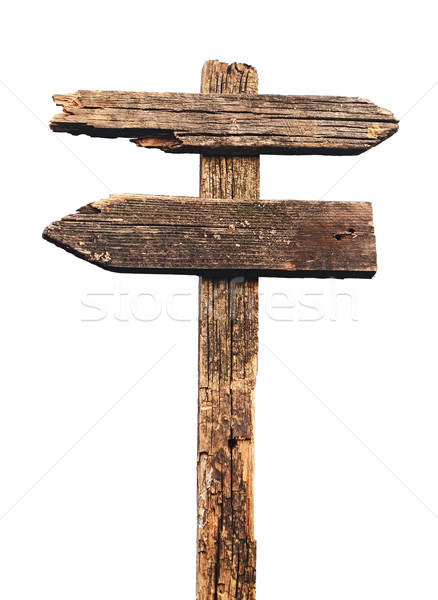 Old wood sign isolated on white  Stock photo © inxti