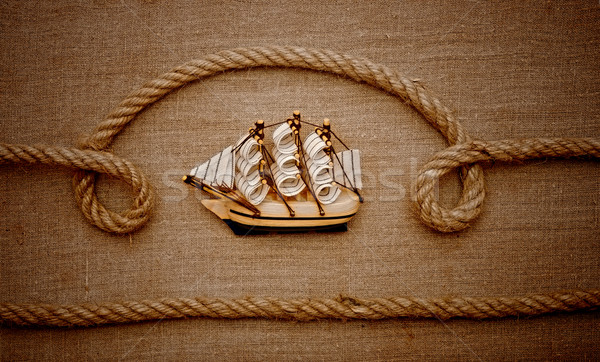 rope and model classic boat Stock photo © inxti