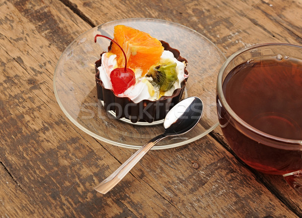 Torta frutta Cup tè alimentare Foto d'archivio © inxti