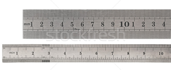 Metal rulers isolated on white background Stock photo © inxti