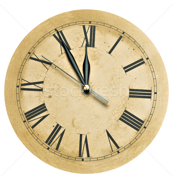 Old Clock Isolated on white . old vintage clock face  Stock photo © inxti