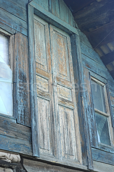 Stockfoto: Oude · houten · deur · huis · textuur · verf