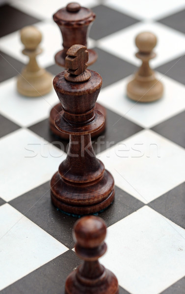 chess pieces on a table in the park Stock photo © inxti