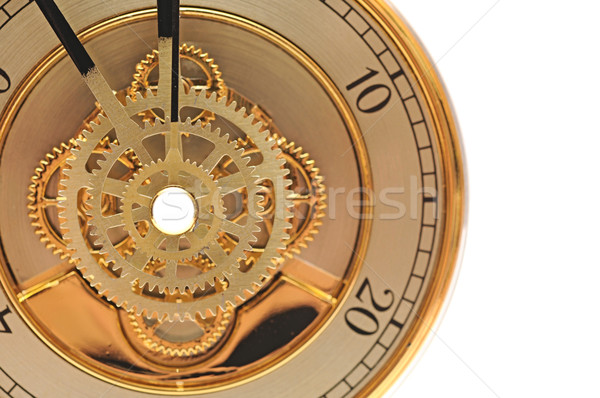 closeup golden clock with gears Stock photo © inxti