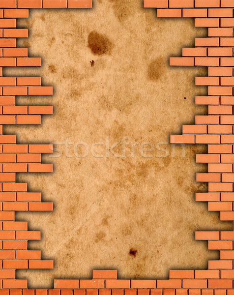 Brick wall grungy frame Stock photo © inxti